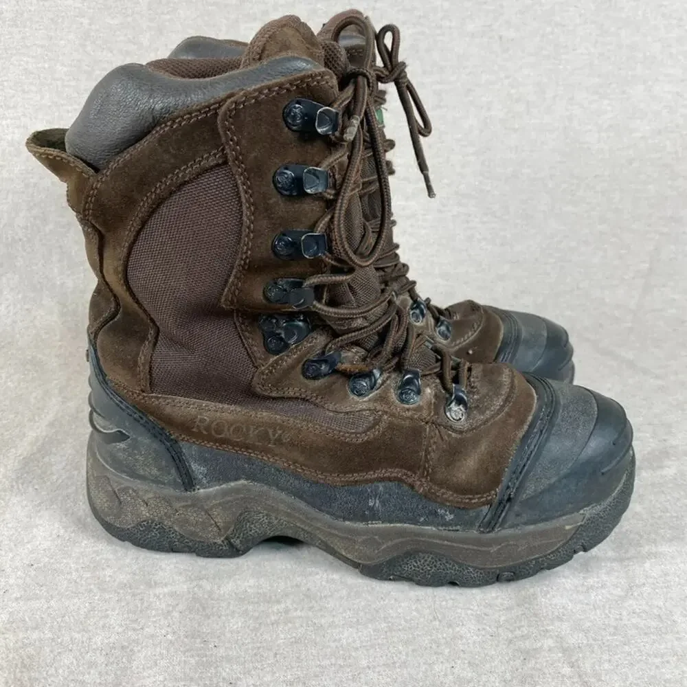 Rocky Mens Thinsulate 1000 Gram Winter Boots Size 6 Leather Waterproof Work Snow